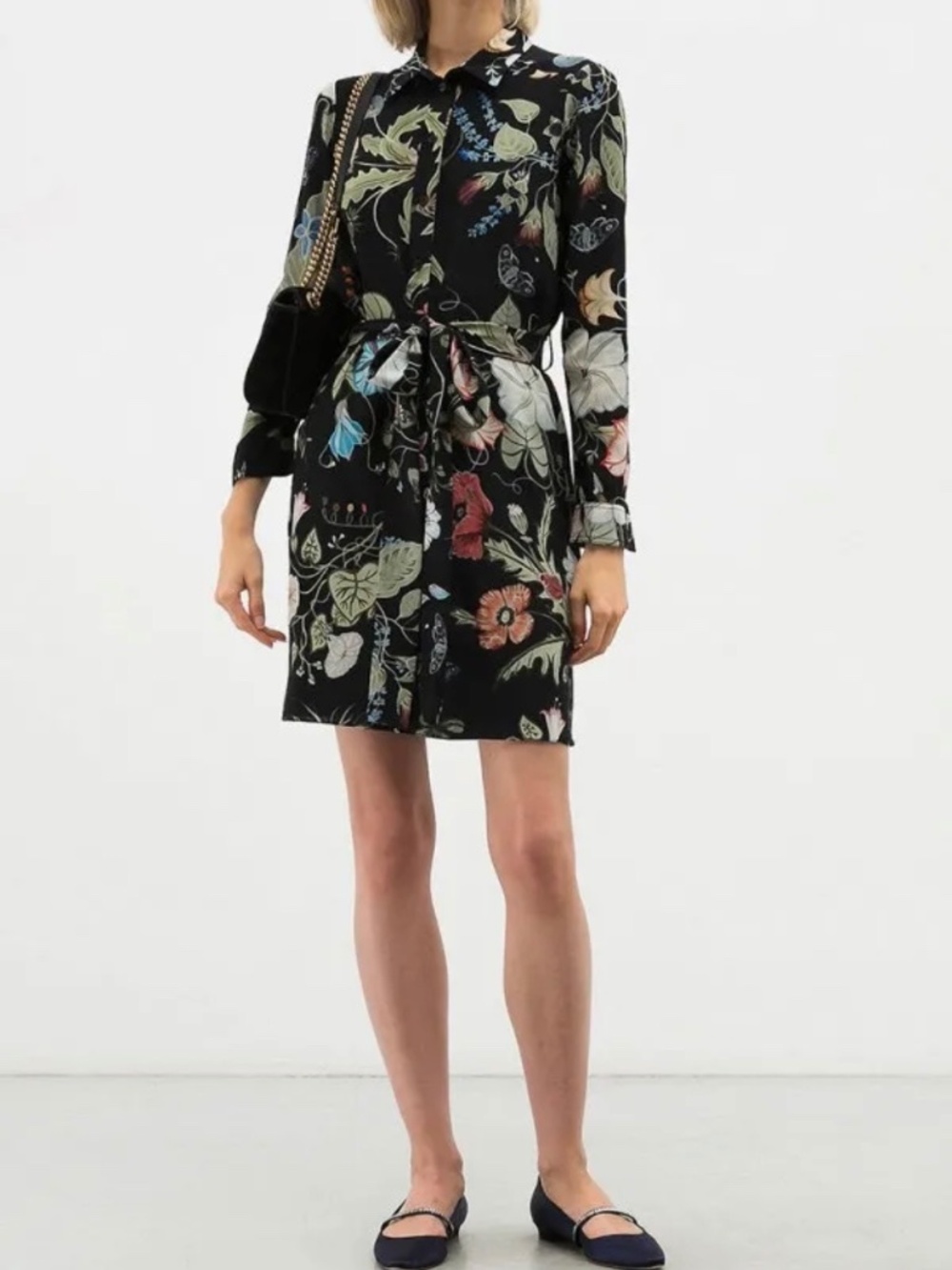 100% SILK floral dress made in ITALY Size M-L